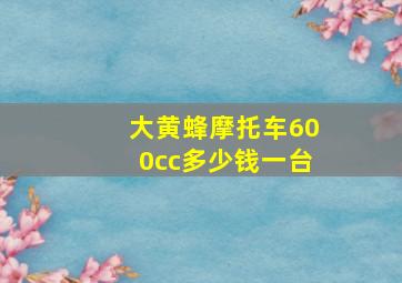 大黄蜂摩托车600cc多少钱一台