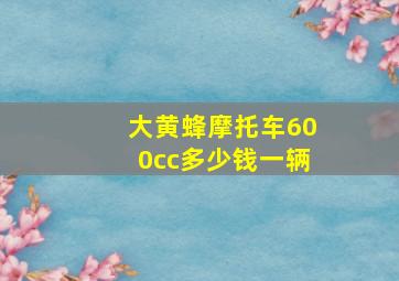 大黄蜂摩托车600cc多少钱一辆