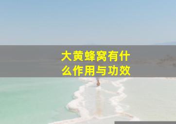 大黄蜂窝有什么作用与功效