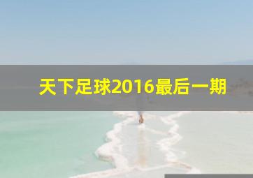 天下足球2016最后一期