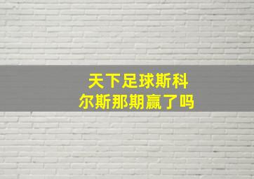 天下足球斯科尔斯那期赢了吗