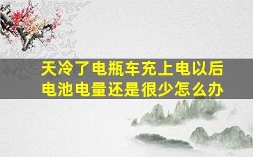 天冷了电瓶车充上电以后电池电量还是很少怎么办