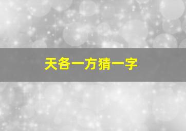 天各一方猜一字