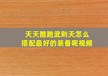 天天酷跑武则天怎么搭配最好的装备呢视频