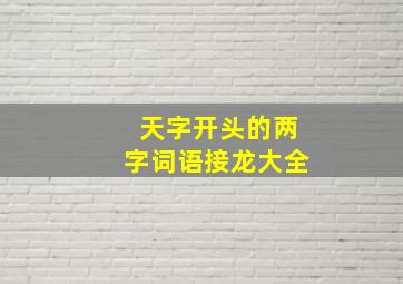 天字开头的两字词语接龙大全