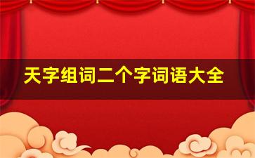 天字组词二个字词语大全