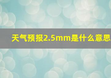 天气预报2.5mm是什么意思