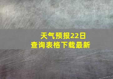 天气预报22日查询表格下载最新