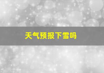 天气预报下雪吗