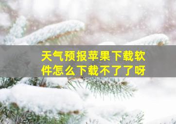 天气预报苹果下载软件怎么下载不了了呀