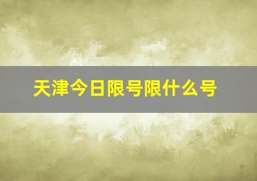 天津今日限号限什么号