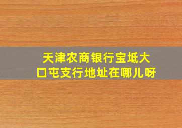 天津农商银行宝坻大口屯支行地址在哪儿呀