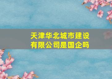 天津华北城市建设有限公司是国企吗