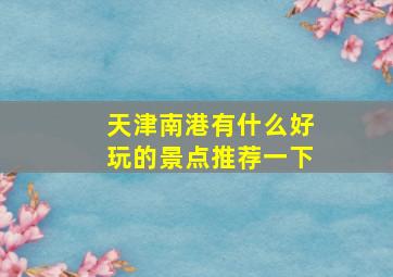 天津南港有什么好玩的景点推荐一下