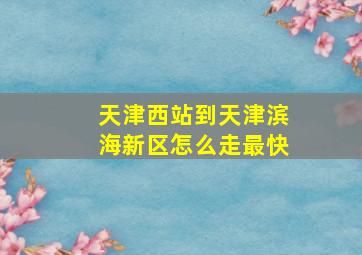 天津西站到天津滨海新区怎么走最快