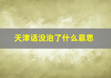 天津话没治了什么意思