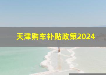 天津购车补贴政策2024