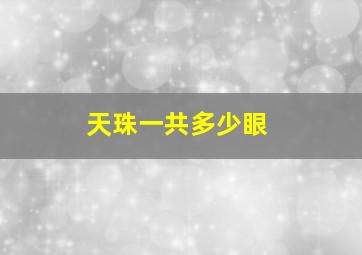 天珠一共多少眼