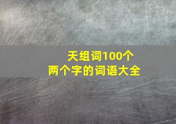 天组词100个两个字的词语大全