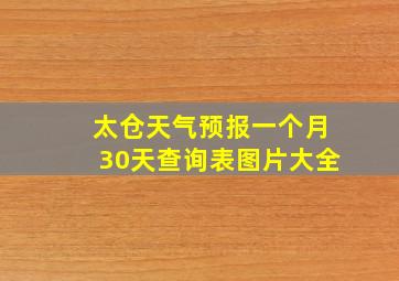 太仓天气预报一个月30天查询表图片大全