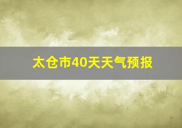 太仓市40天天气预报