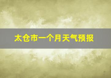 太仓市一个月天气预报