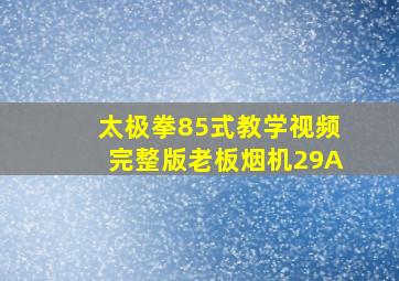 太极拳85式教学视频完整版老板烟机29A