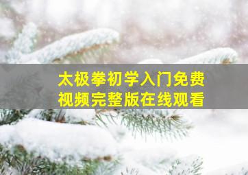 太极拳初学入门免费视频完整版在线观看