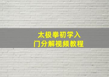 太极拳初学入门分解视频教程