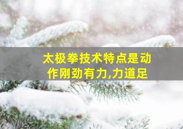 太极拳技术特点是动作刚劲有力,力道足