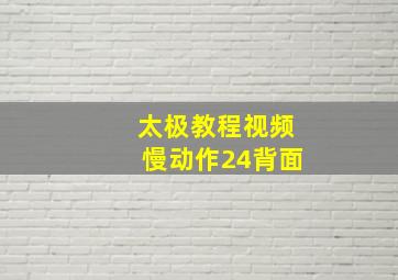 太极教程视频慢动作24背面