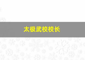 太极武校校长