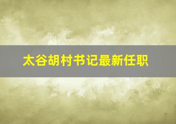 太谷胡村书记最新任职