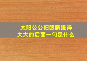 太阳公公把眼睛瞪得大大的后面一句是什么