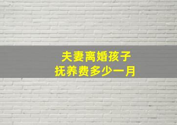 夫妻离婚孩子抚养费多少一月