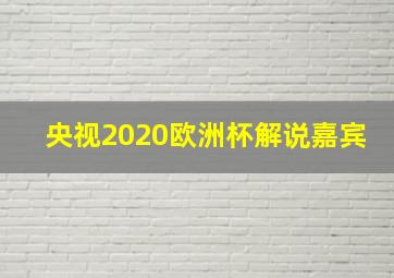 央视2020欧洲杯解说嘉宾