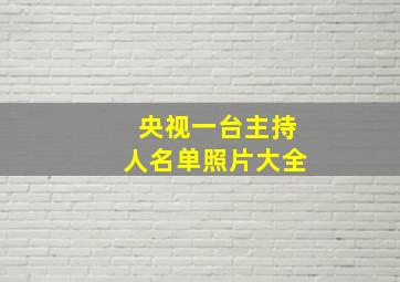 央视一台主持人名单照片大全