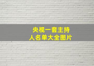 央视一套主持人名单大全图片