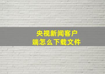 央视新闻客户端怎么下载文件