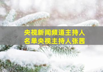 央视新闻频道主持人名单央视主持人张茜