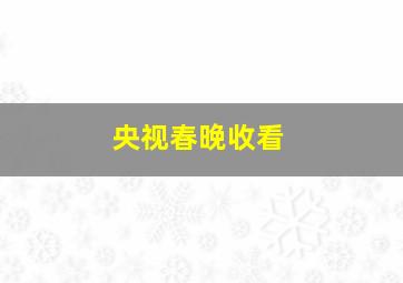 央视春晚收看