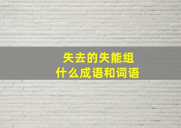 失去的失能组什么成语和词语