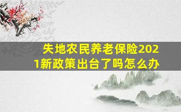 失地农民养老保险2021新政策出台了吗怎么办