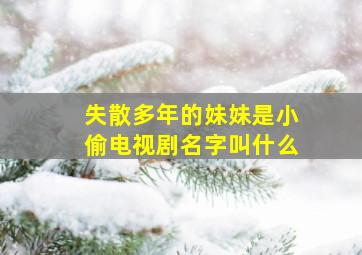 失散多年的妹妹是小偷电视剧名字叫什么