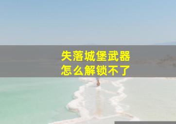 失落城堡武器怎么解锁不了