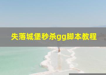 失落城堡秒杀gg脚本教程