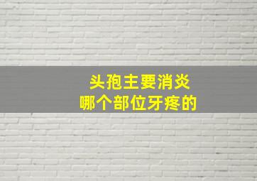 头孢主要消炎哪个部位牙疼的