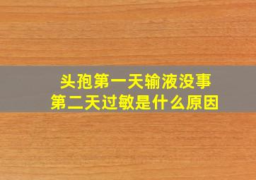 头孢第一天输液没事第二天过敏是什么原因