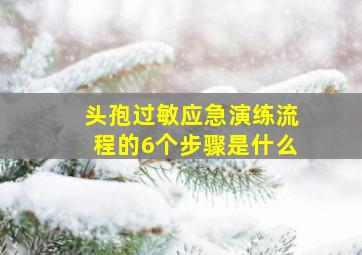 头孢过敏应急演练流程的6个步骤是什么