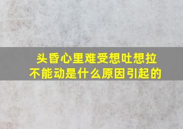 头昏心里难受想吐想拉不能动是什么原因引起的